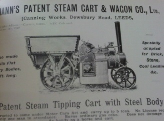 Manns Steam Cart for transporting bricks 1902