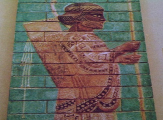 Relief of a Persian archer from a frieze of such figures representing the Royal Guard (The Tec Thard) of the Persian Royal Family. from the Palace of Darius at Susa about 500BC